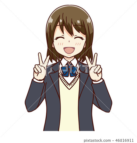 女學生微笑雙片 46816911