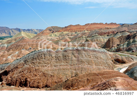  中國，甘肅省和張家的塘沽地貌 46816997