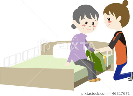 護理助手換衣服老人 護理助手換衣服老人 46817671