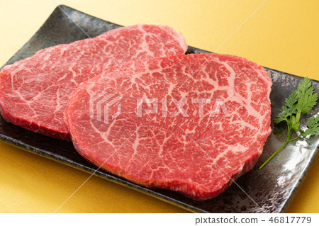 Beef thigh steak meat 46817779