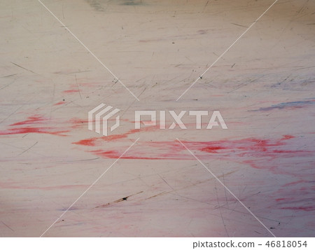 Real linoleum in kitchen. Worn floor cover 46818054