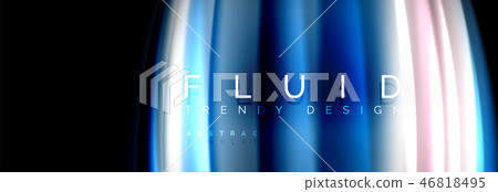 Abstract wave line water 3d background. Wave liquid shape. Splash ink paint mixing on black 46818495