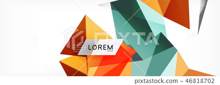 Mosaic triangular low poly style abstract geometric background. Polygonal vector. Abstract white 46818702