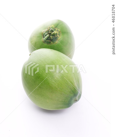 Green coconuts isolated on white background Green coconuts isolated on white background 46818704
