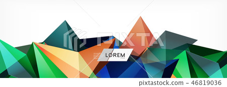 3d card on light backdrop. Abstract triangle pattern. Futuristic geometric background. 46819036