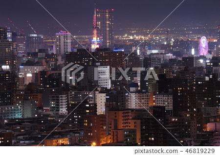 從Asahiyama紀念公園看的札幌夜景 從Asahiyama紀念公園看的札幌夜景 46819229