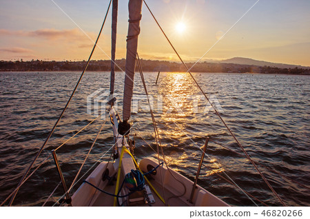 Sunset view from the top of the yacht 46820266