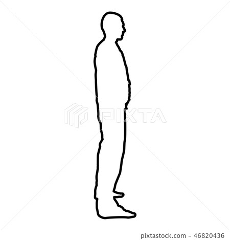 Man stands dressed in work clothes overalls and Man stands dressed in work clothes overalls and 46820436