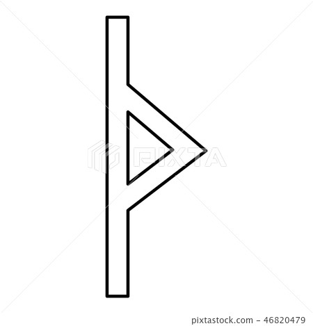 Thurisaz rune Tpurizas Tor Thorn icon black color 46820479