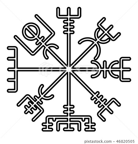 Vegvisir runic compass galdrastav Navigation 46820505