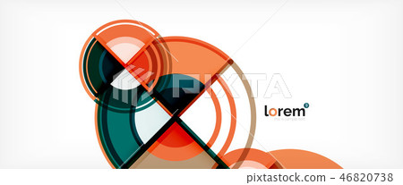 Circle abstract background, bright colorful round geometric shapes 46820738