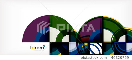 Circle abstract background, bright colorful round geometric shapes 46820769