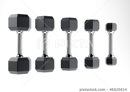 3D rendering of a dumbbell for sports. Bodybuilding equipment 46820814
