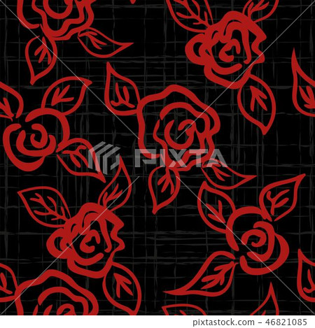 seamless patern graphic roses on a background. seamless patern graphic roses on a background. 46821085