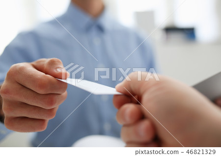 Male hand in suit give blank calling card tom man Male hand in suit give blank calling card tom man 46821329