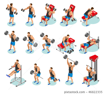 Body Building Isometric Icons 46822335