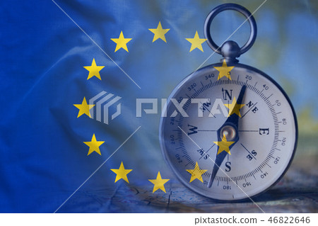 European Union flag and the compass 46822646