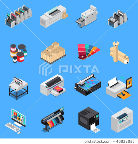 Printing House Isometric Set  46822885