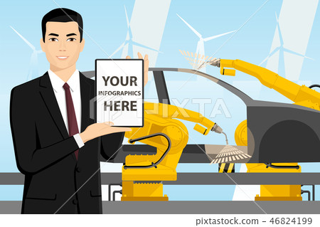 Asian manager with a digital tablet - Stock Illustration [46824199] - PIXTA