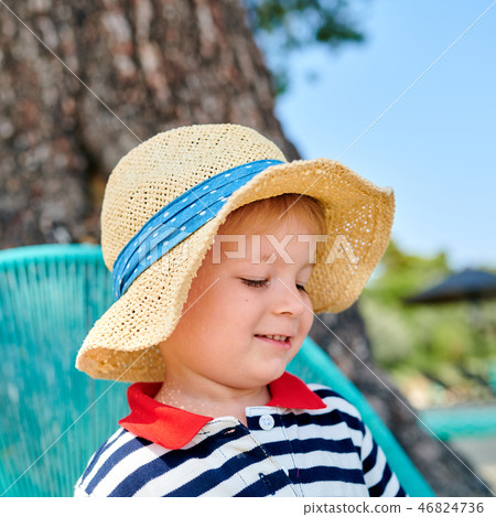 Toddler boy on beach Toddler boy on beach 46824736