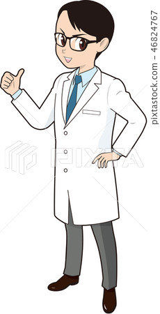 White coat men to thumb up White coat men to thumb up 46824767