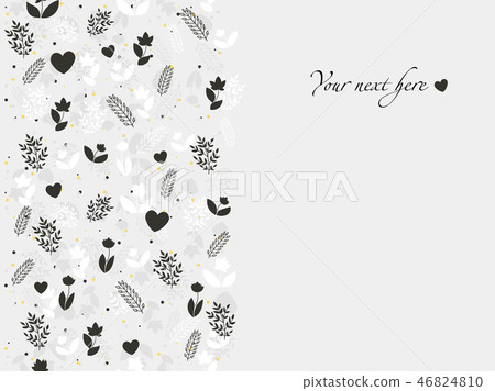 Elegant invitation card with  floral ornament. 46824810