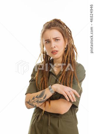 Cheerless upset woman being in a bad mood 46824946