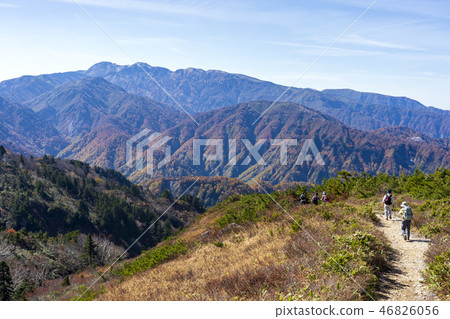 從三田岩田看到的白山白川鄉白道/白山山步行 46826056