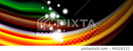 Rainbow color fluid wave lines flow poster. Wave Liquid shapes design Rainbow color fluid wave lines flow poster. Wave Liquid shapes design 46826131