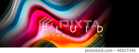 Fluid wave line background or pattern. Geometric technology abstract background. Movement effect. Fluid wave line background or pattern. Geometric technology abstract background. Movement effect. 46827346