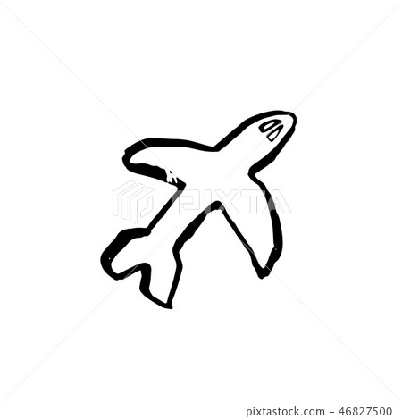 Plane grunge icon. Vector hand drawn brush illustration. Plane grunge icon. Vector hand drawn brush illustration. 46827500