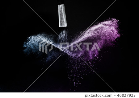 brush with purple and blue ocean cosmetic powder 46827922
