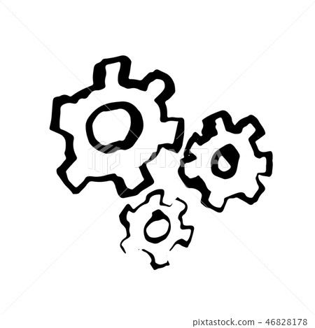 Gears grunge icon. Vector illustration. Gears grunge icon. Vector illustration. 46828178