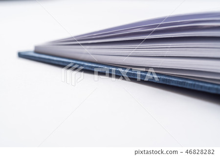 Perspective blue notebook with open page 46828282