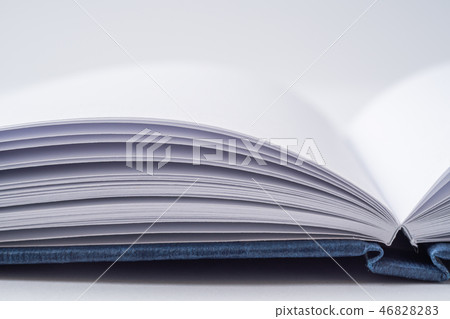 Perspective blue notebook with open page 46828283
