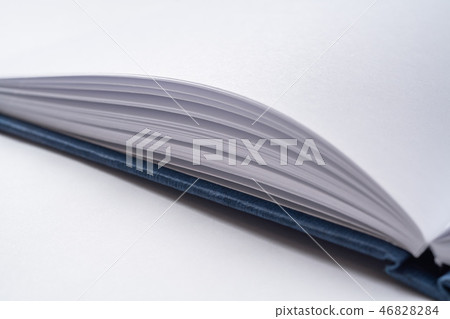 Perspective blue notebook with open page 46828284