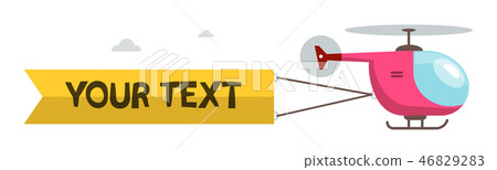 Helicopter with Text Message Isolated Helicopter with Text Message Isolated 46829283
