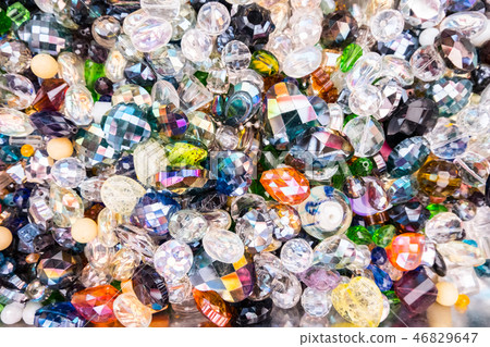 Glass diamond type jewelery beads. Glass diamond type jewelery beads. 46829647