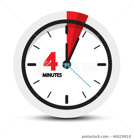 4 Minutes Clock Icon. Vector Four Minute Symbol. 46829918