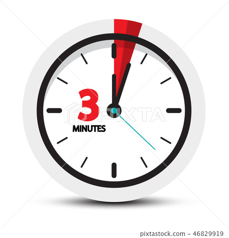 3 Minutes Icon. Clock Face ith Three Minute Symbol 46829919