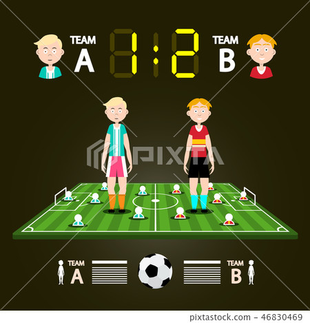 Football Team on Stadium with Playground Football Team on Stadium with Playground 46830469