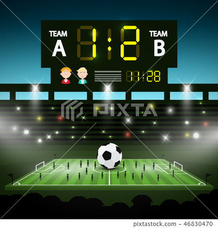 Football Playground with Big Scoreboard. 46830470