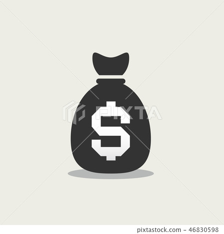 Money Bag with Dollar Sign. Vector Icon. - Stock Illustration [46830598 ...