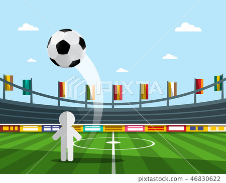 Vector Soccer Player on Championship with Ball 46830622