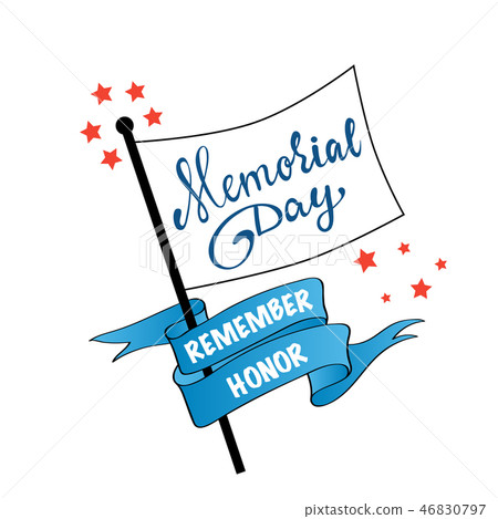 Vector Happy Memorial Day card. Vector Happy Memorial Day card. 46830797
