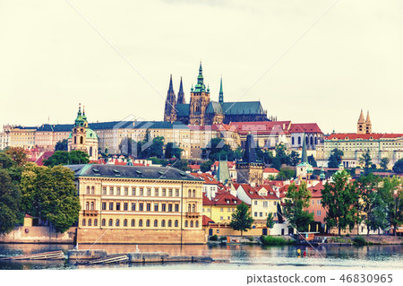 Lesser Town of Prague with Liechtenstein Palace, Prague castle a 46830965