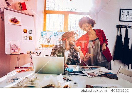 Interior designers feeling amazing while cooperating together 46831992