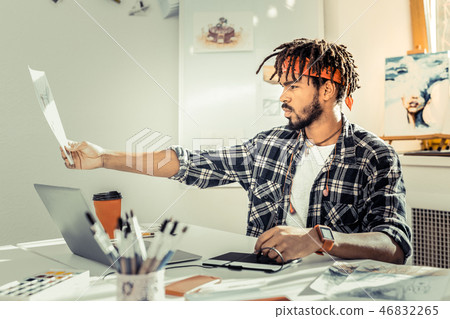 Professional bearded interior designer drawing some sketches Professional bearded interior designer drawing some sketches 46832265