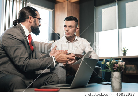 Young handsome man feeling excited before job interview 46832938