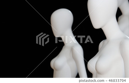 White Naked Mannequin over black background 46833704
